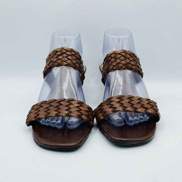 Life Stride Womens Sandal Size 10 M Brown Skip Woven Soft System Slip On Shoes - Picture 4 of 13